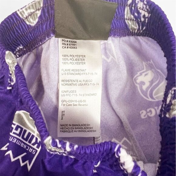 NBA Sacramento‎ Kings Basketball Boy's Toddler Purple Lounge PJ Pants Size 2T - Picture 4 of 6